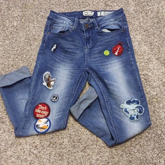 Indigo Rein Jeans Indigo Rein Crop Jeans With Patches Poshmark